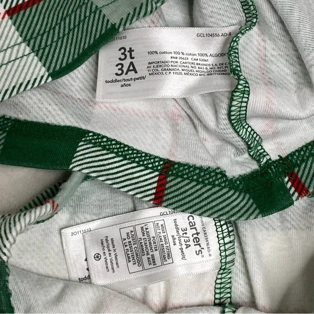 Carter's Plaid 100% Snug Fit Cotton Pajamas